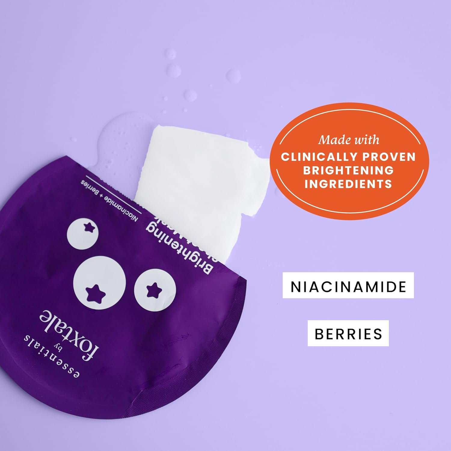 Foxtale Brightening Sheet Mask with Niacinamide and Berries for Bright Skin, Men & Women, 26g thumbnail