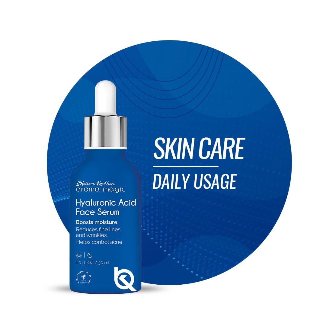 Aroma magic 2% Hyaluronic Acid Serum for Intense Hydration, Anti-acne, Glowing Skin |Reduce Fine Lines | Daily Hydrating Face Serum for Women & Men | 30 ml