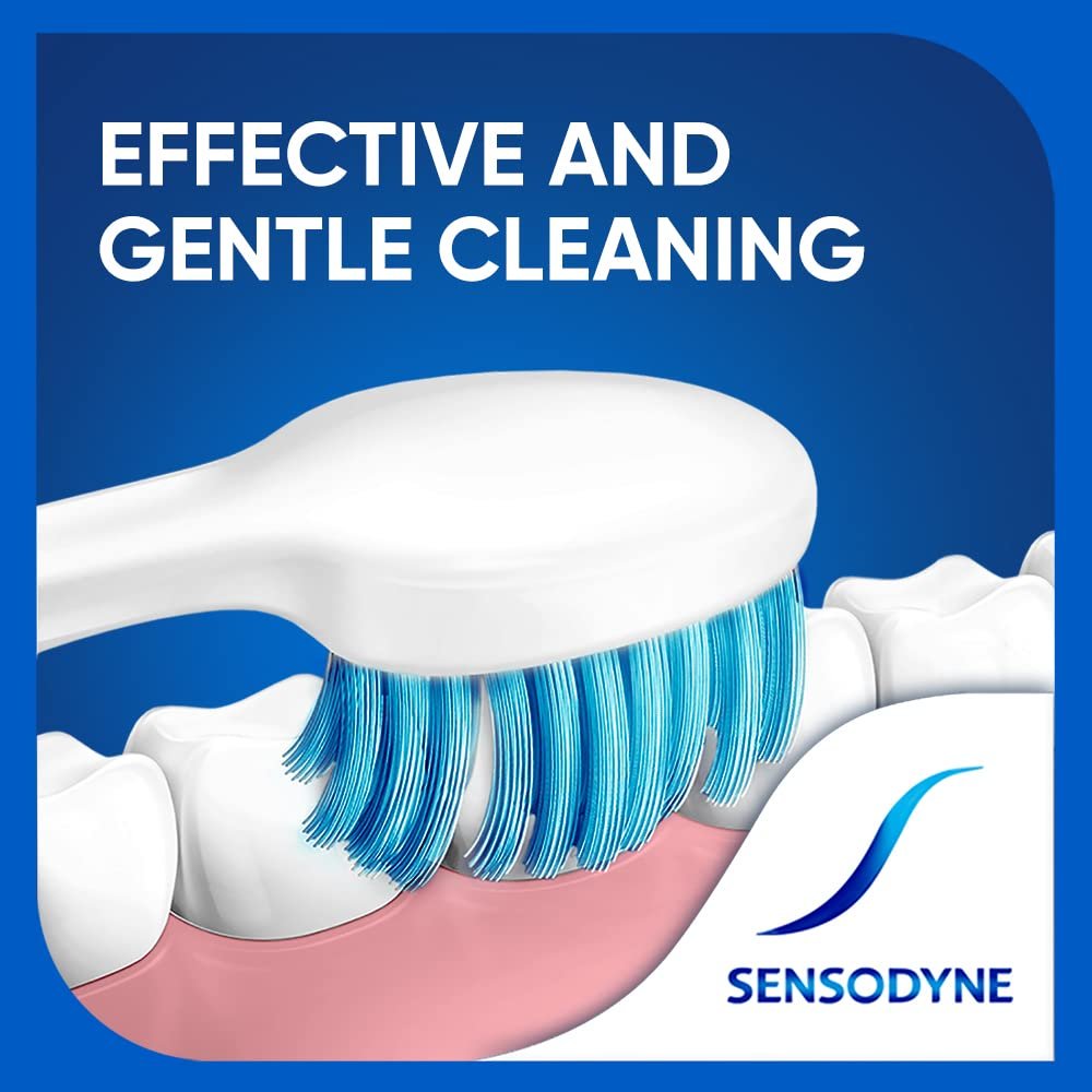 Sensodyne Toothbrush: Sensitive manual tooth brush with soft rounded bristles for adults, 3 pieces (Multicolor) thumbnail