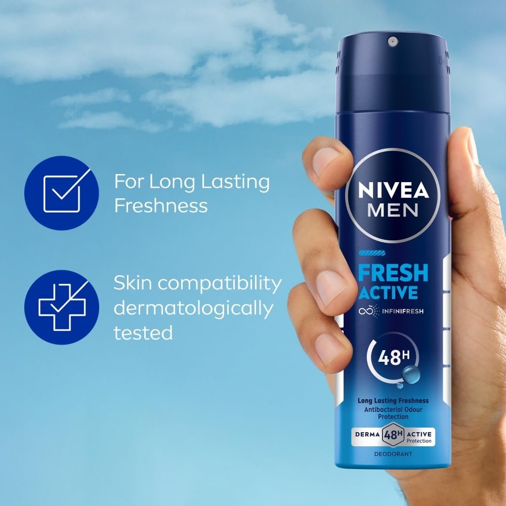 NIVEA Men Fresh Active Deodorant Spray 150ml thumbnail