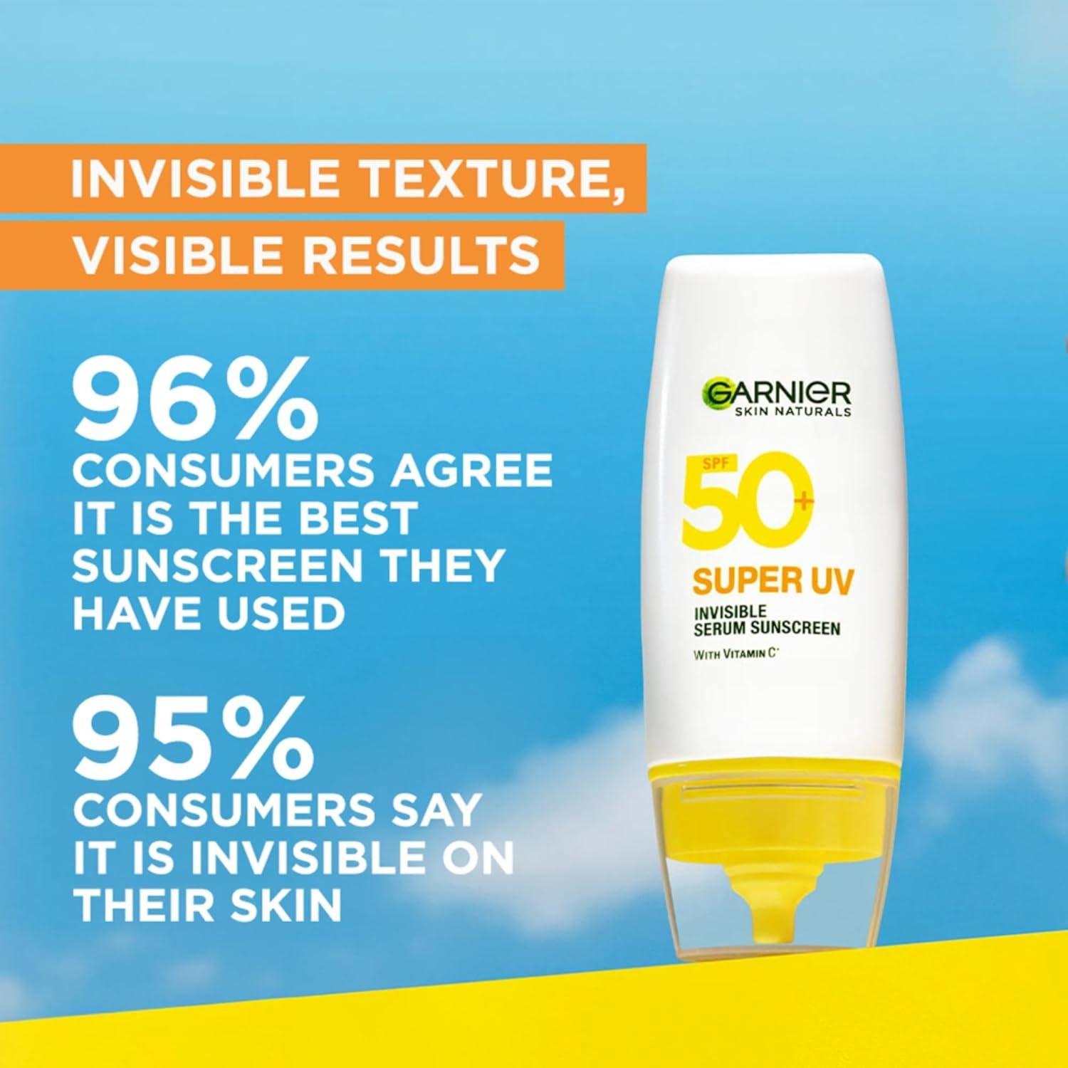 Garnier Super UV Invisible Serum Sunscreen SPF 50 PA++++ UVA/B, 30ml SPF 50 PA++++ UVA/B for Broad Spectrum | Lightweight with Vitamin C | For Men & Women thumbnail