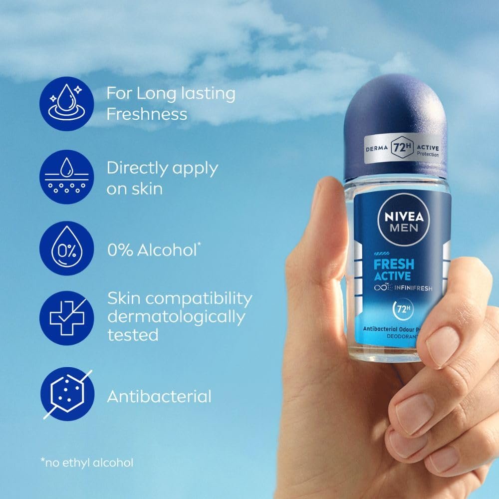 NIVEA MEN Fresh Active Deo Underarm Roll On 50ml thumbnail