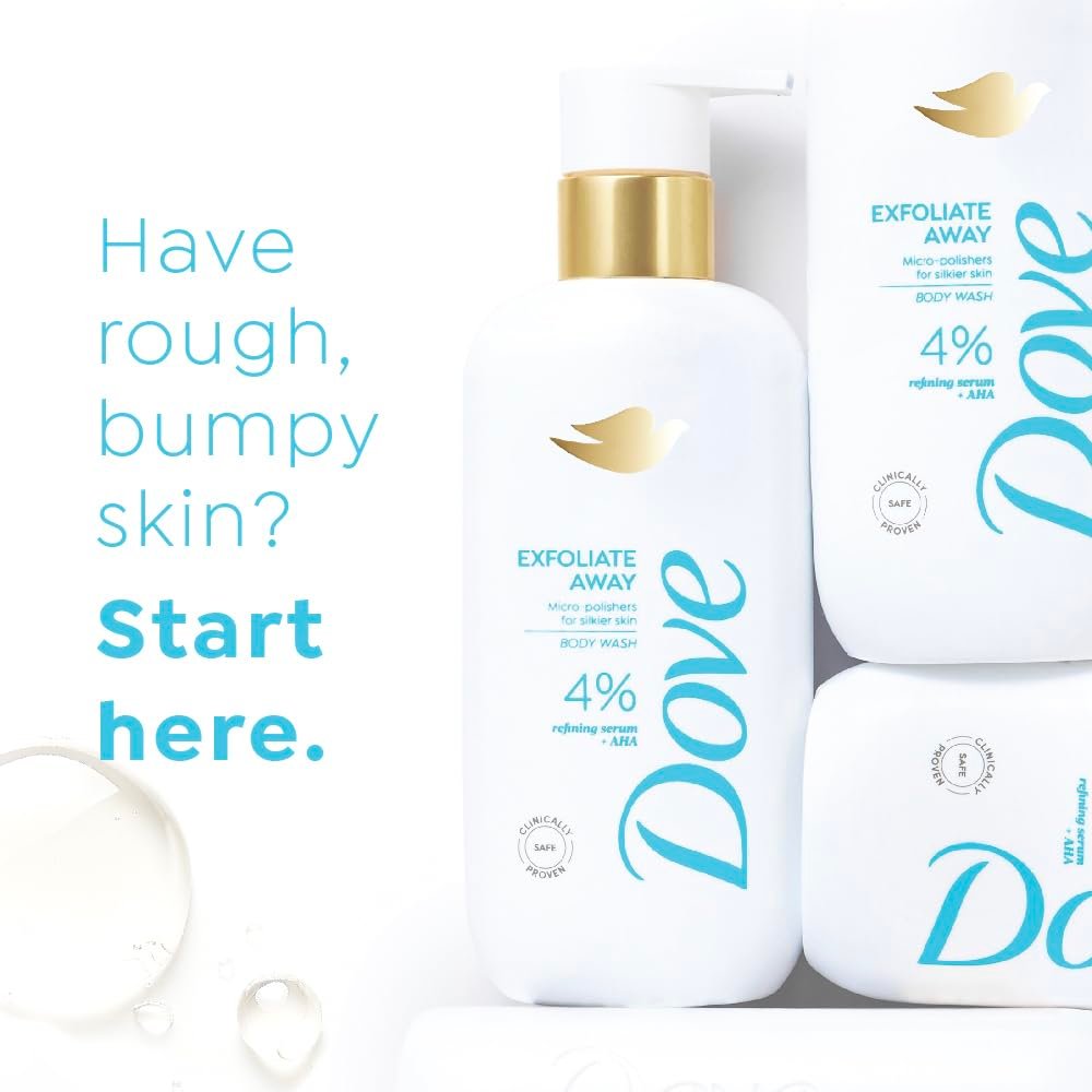 DOVE Exfoliate Away Serum Body Wash, 300 ml, for Refined and Silky Skin, with 4% Refining Serum + AHA, Dermatologist Co-Created, Paraben & SLS Free thumbnail