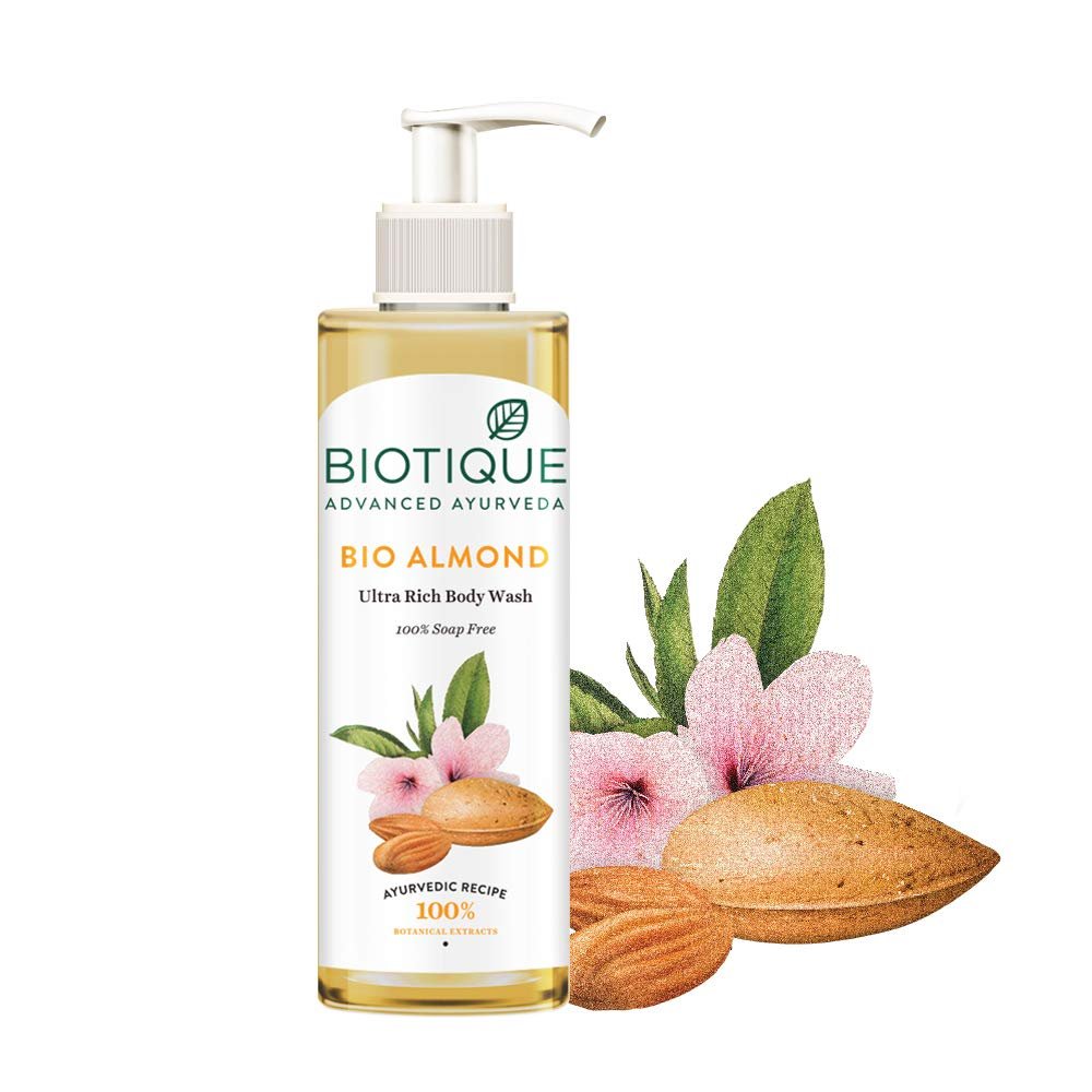 Biotique Almond Oil Ultra Rich Body Wash| Maintains Skin’s Natural pH |100% Botanical Extracts| Soap-Free Body Wash Suitable for All Skin Types | 200mL thumbnail