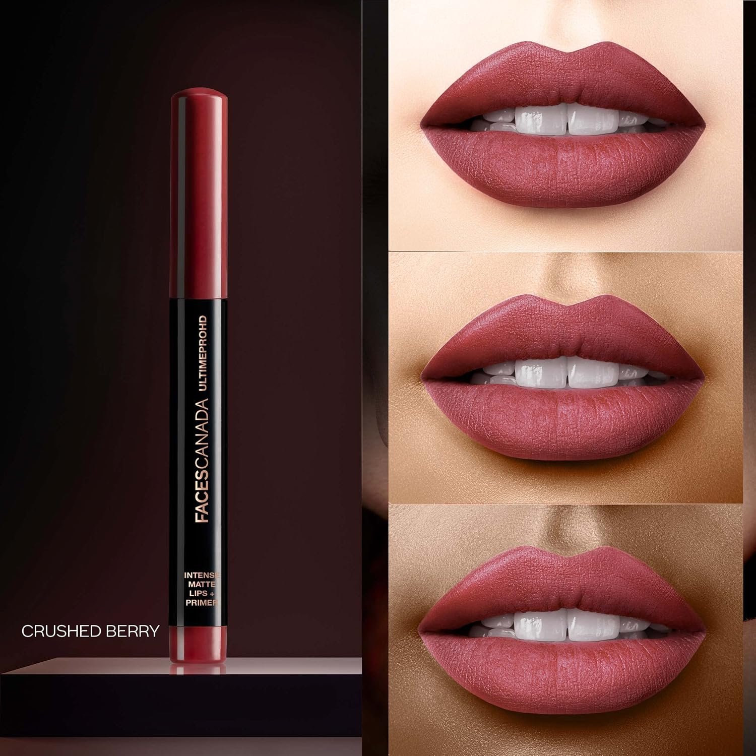 Faces Canada Ultime Pro HD Intense Matte Lips + Primer 1.4g Crushed Berry 04 (Brown) thumbnail