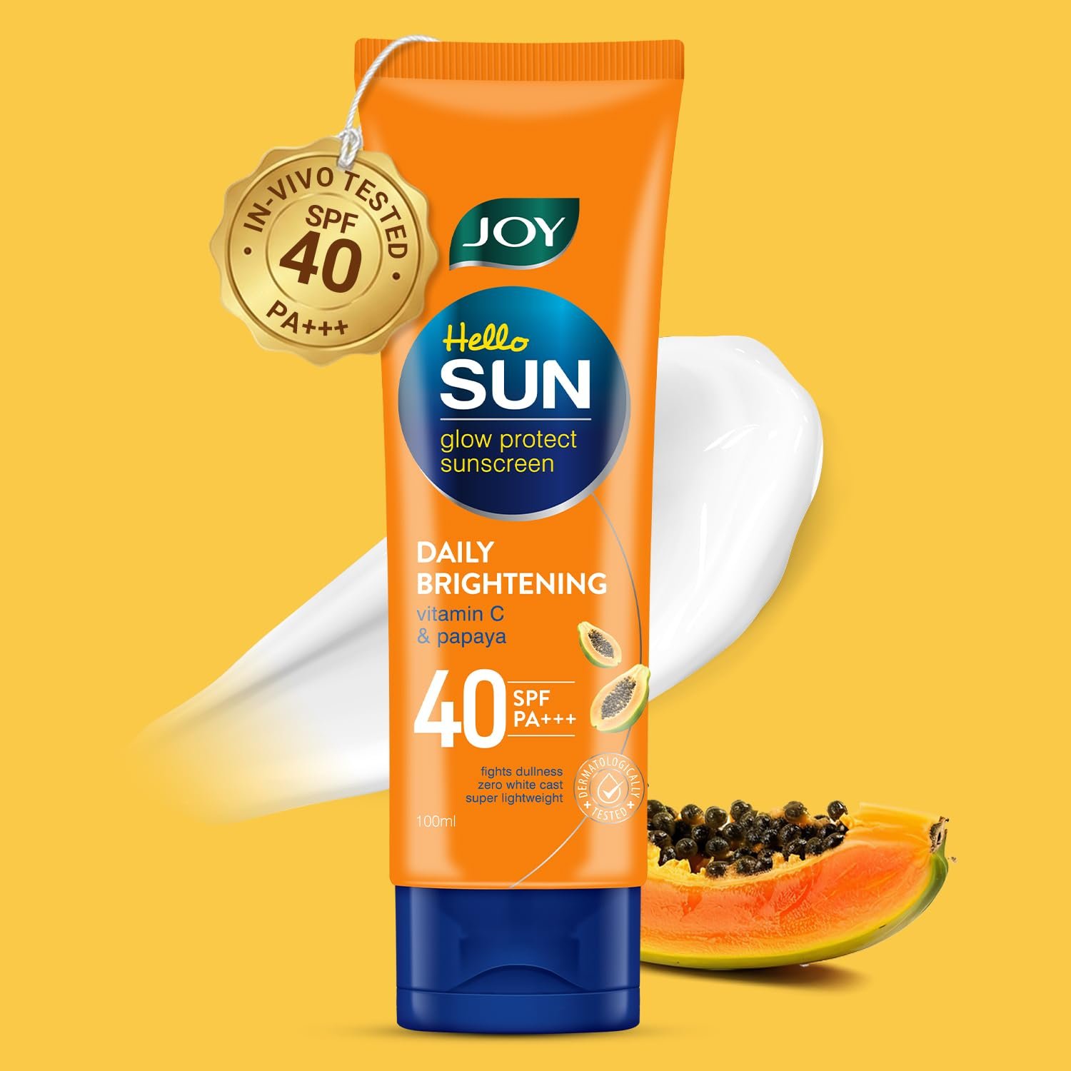 Joy Anti Tan SPF 40 Face & Body Sunscreen with 97% Sun Protection & Prevents Skin Darkening (100ml) | INVIVO Tested | Lightweight, Water Resistant & Leaves Zero White Cast | thumbnail