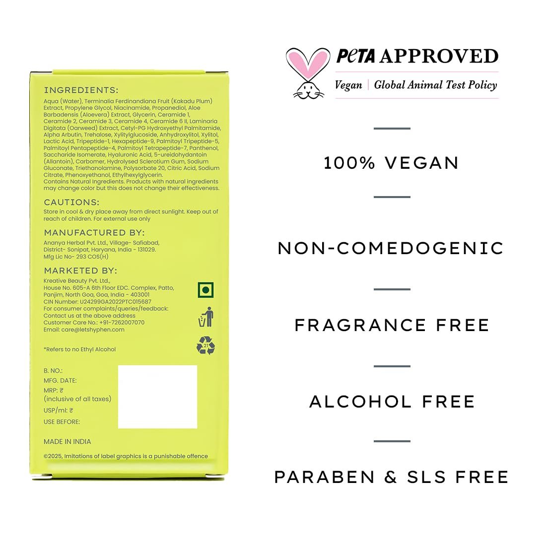 Hyphen 5% Niacinamide, 1% Alpha Arbutin & 25% Kakadu Plum Brightening Face Serum | 20X Vitamin C for Glowing Summer Skin | Hydrating Serum for Dark Spots, Pigmentation & Dryness | thumbnail