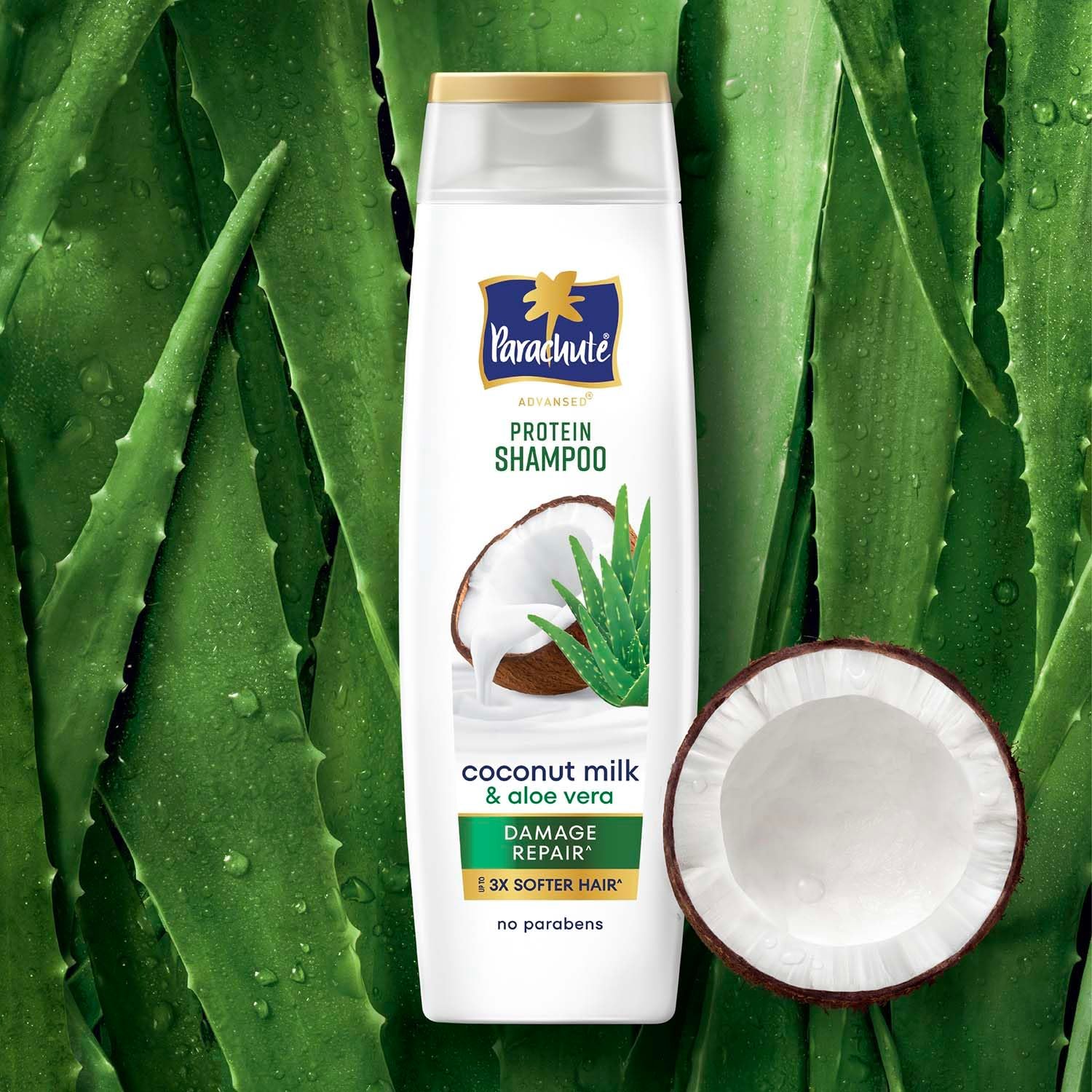 Parachute Advansed Protein Shampoo | with Coconut Milk and Aloe Vera | For up to 100% Damage Repair & up to 3X Softer Hair | For Men & Women | 340ml thumbnail