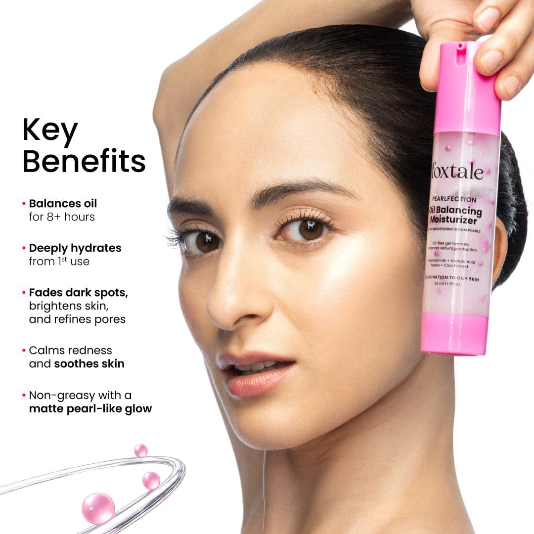 Foxtale Oil-Balancing Gel Face Moisturizer with Niacinamide & Cica | 8hr Oil-Free Glow | Lightweight & Non-Greasy | Reduces Acne & Calms Skin | For Oily & Acne-Prone Skin, 15ml | thumbnail