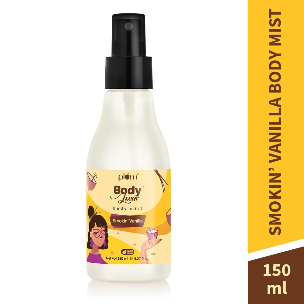 Plum BodyLovin' Smokin' Vanilla Body Mist | Long Lasting Spicy Fragrance for Women & Men With Honeysuckle, Musk |Perfume Spray 150 ml thumbnail