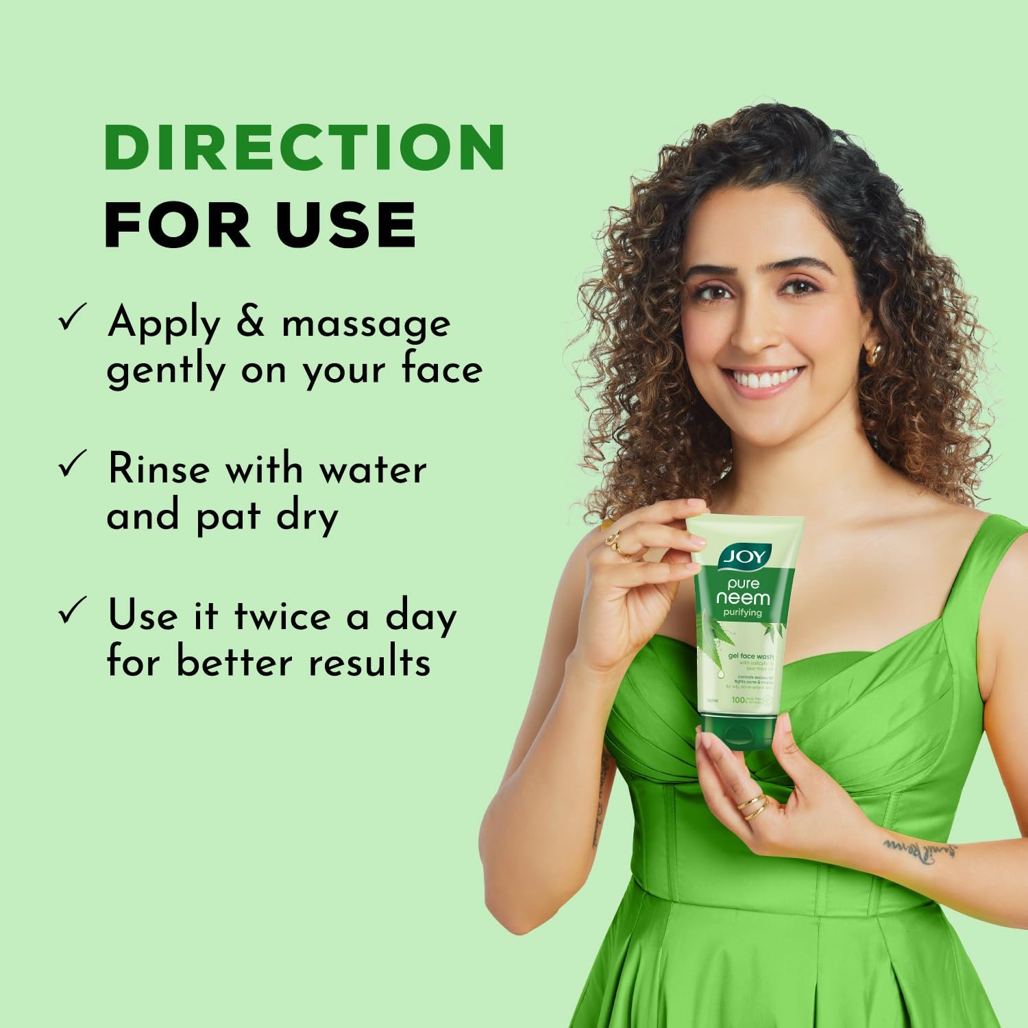 Joy Skin Purifying Neem Face Wash for Oily & Acne-Prone Skin | Fights Pimples, Controls Excess Oil & Unclogs Pores | Natural Antibacterial Formula | Men & Women 150ml thumbnail
