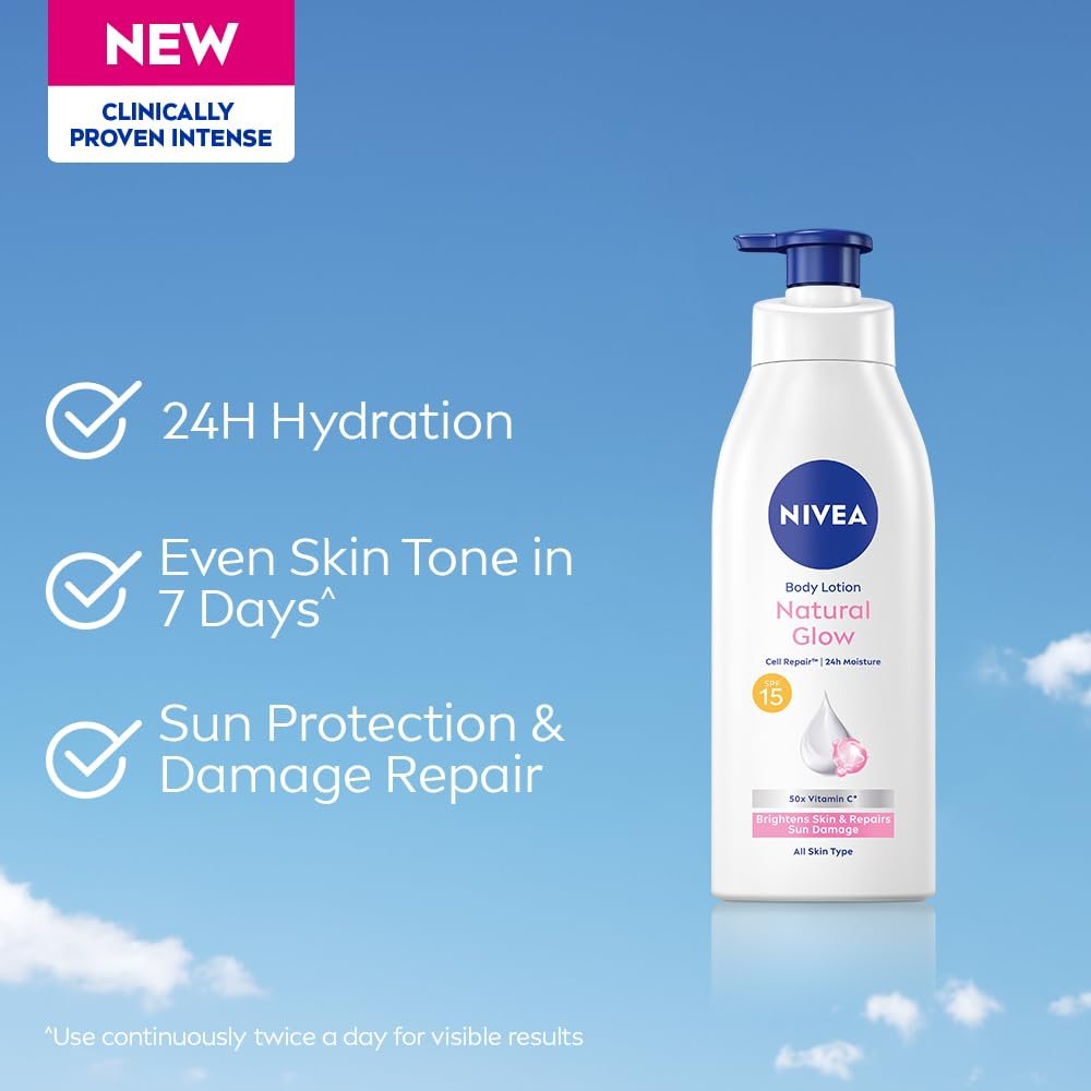 NIVEA Natural Glow Cell Repair Body Lotion with SPF 15 And UV A & B Filters 400ml thumbnail