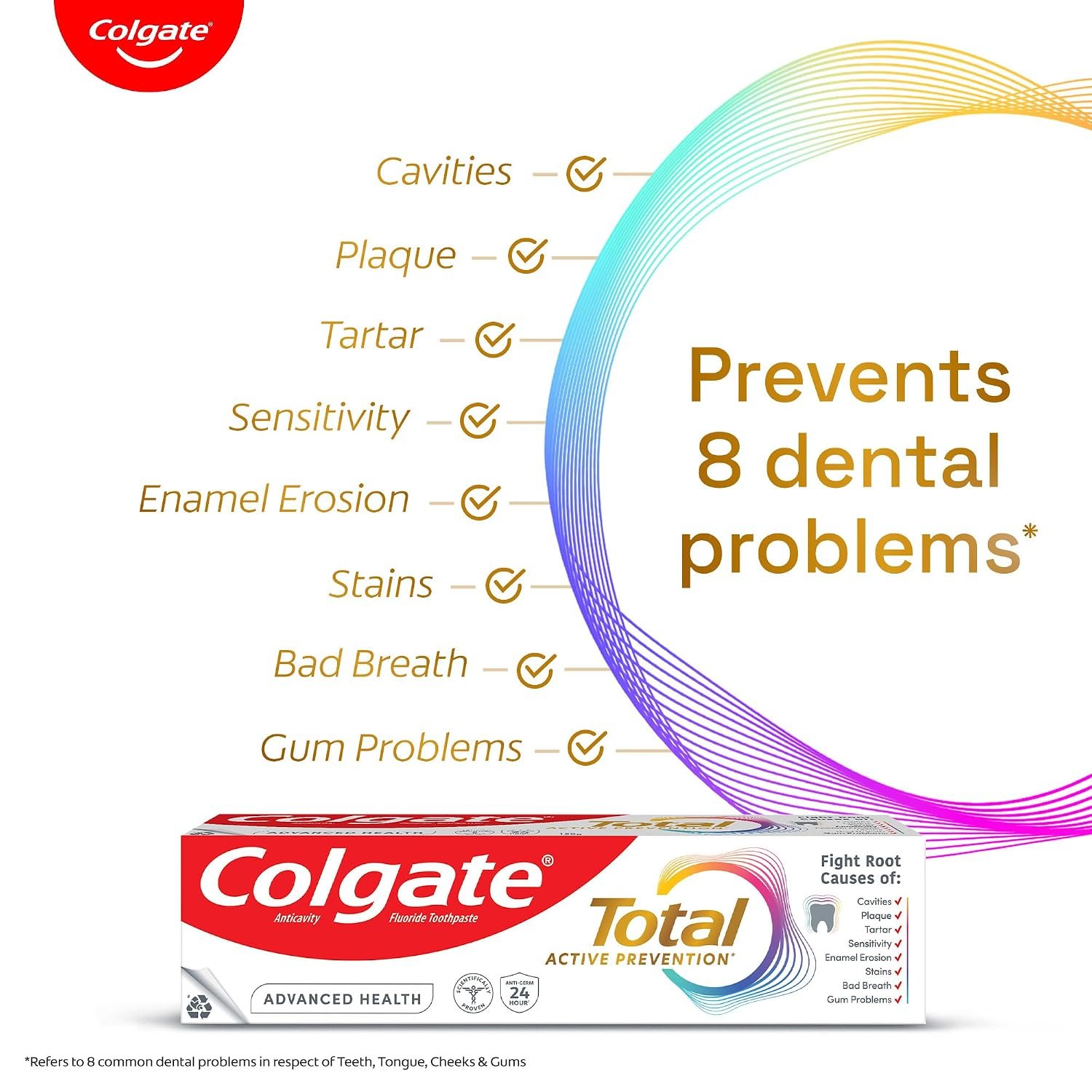 Colgate Total 80gm Advanced Health Antibacterial Toothpaste, Stronger 12-Hour Anti-Germ Protection, Enamel Protection for Whole Mouth Health thumbnail