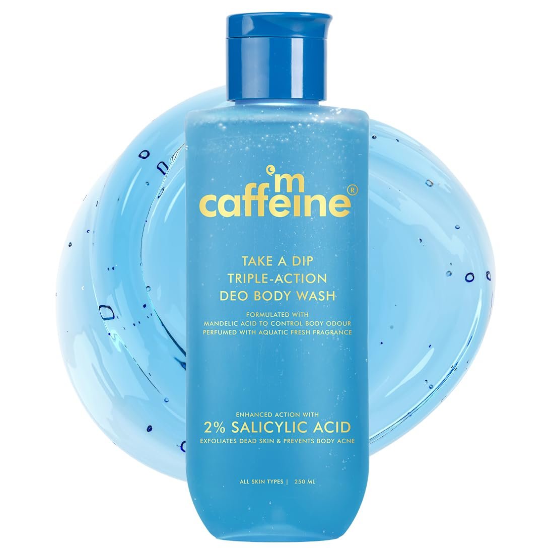 mCaffeine 2% Salicylic acid , 3-in-1 Perfume Body Wash - Odour Control, & Long Lasting Aqua Fresh Fragrance | Exfoliates & Smoothens Skin |  (250 ml) thumbnail