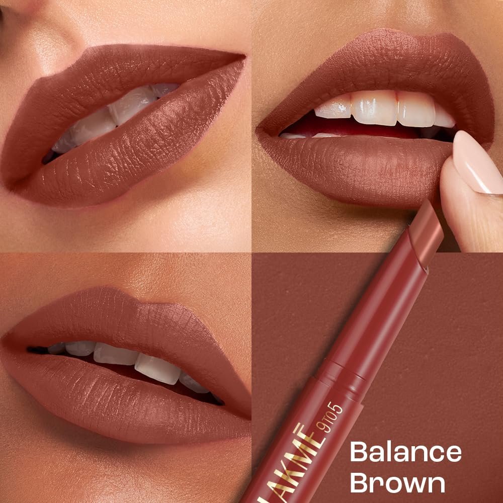 Lakme 9 to 5 Forever Matte Lip Crayon, Balance Brown, 1.1g, for Smooth and Supple Lips, with Vitamin C, Matte Finish, 8 Hr Hydration, Long Lasting all day comfort, Retractable Crayon thumbnail