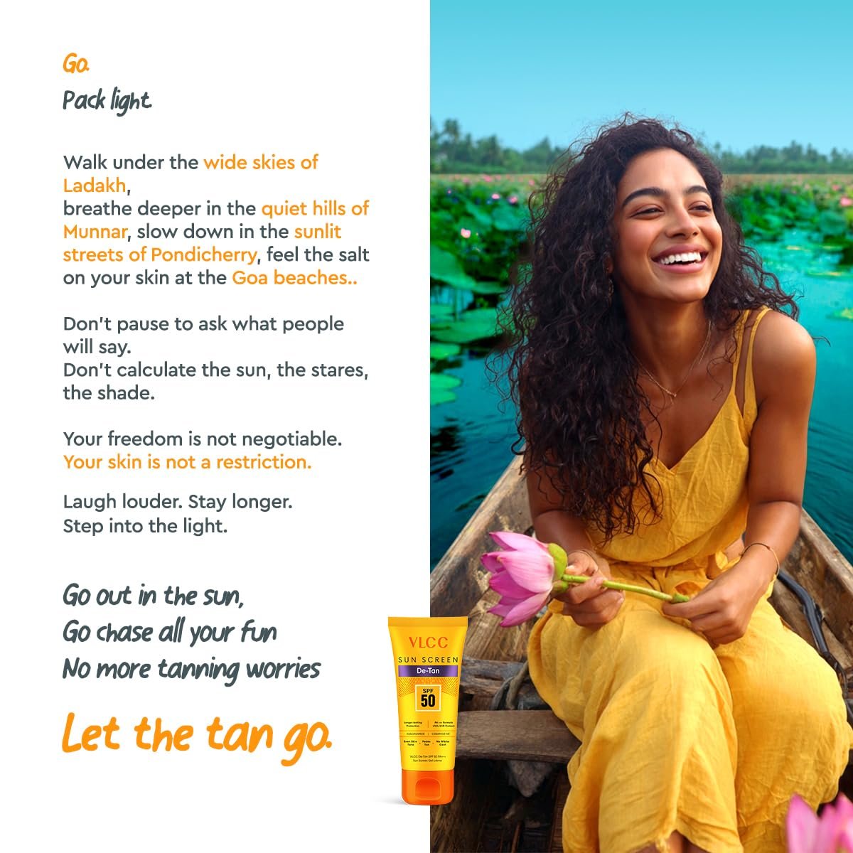 VLCC De-Tan SPF 50 PA+++ Sunscreen Gel Crème- 50g - Detans, Enhances Glow, Protects from UVA, UVB Rays, Help Reduce Dark Patches. thumbnail