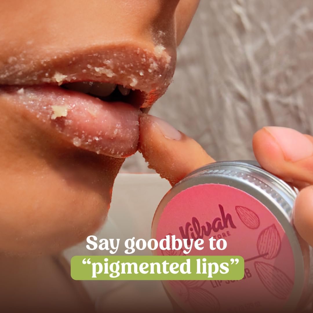 Vilvah Lip Scrub | Exfoliates & Removes Dead Skin, Reduces Lip Pigmentation & Tan, Heals Chapped & Cracked Lips, Moisturising Care with Lemon Oil, Avocado Oil & Shea Butter ,10g thumbnail