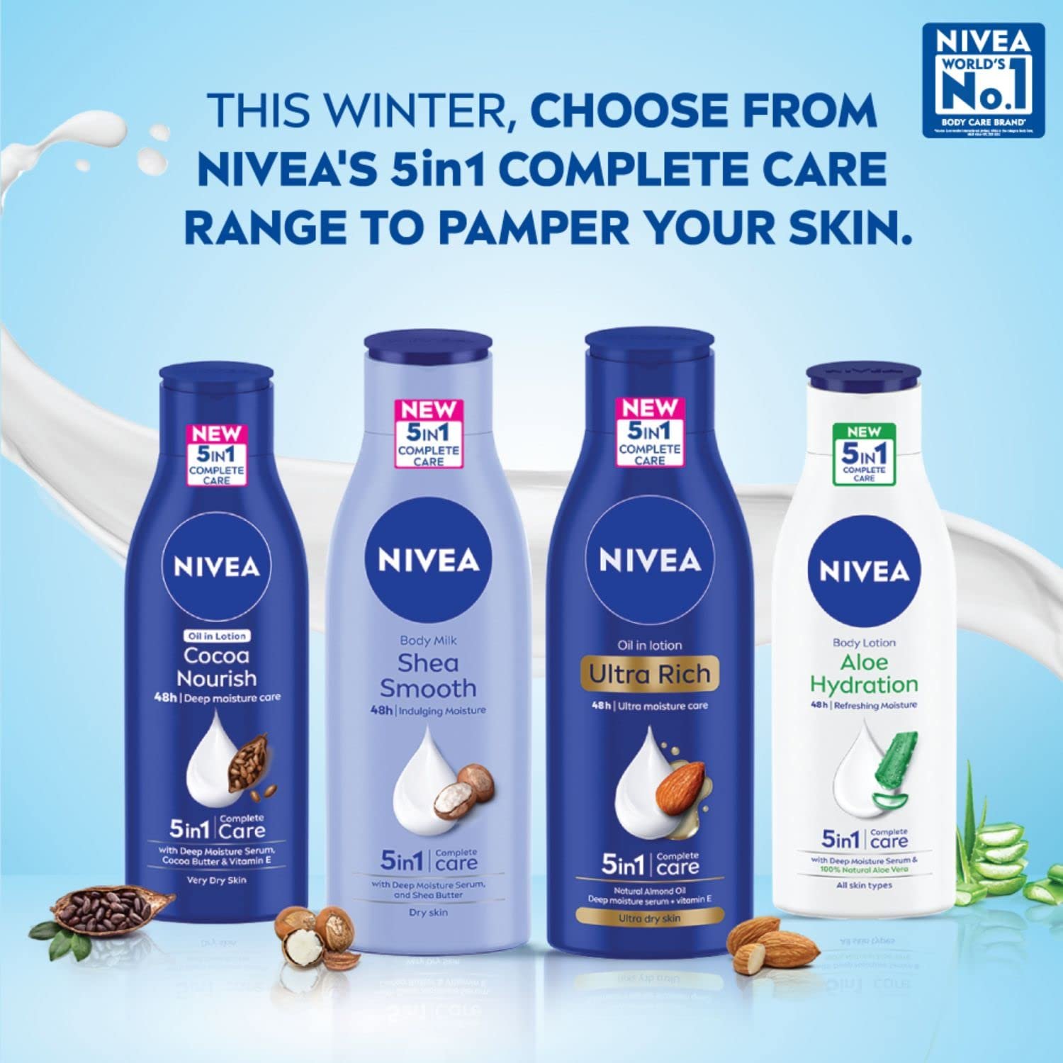 NIVEA Nourishing Body Milk 120ml (Pack of 2) thumbnail