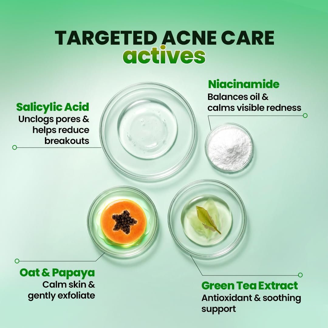 WOW Skin Science 2% Salicylic Acid Advanced Face Serum | 2% w/w Salicylic Acid + Niacinamide & Oat Extract | Clears Pores, Reduces Acne & Breakouts | For Oily & Acne‑Prone Skin | 30 ml thumbnail