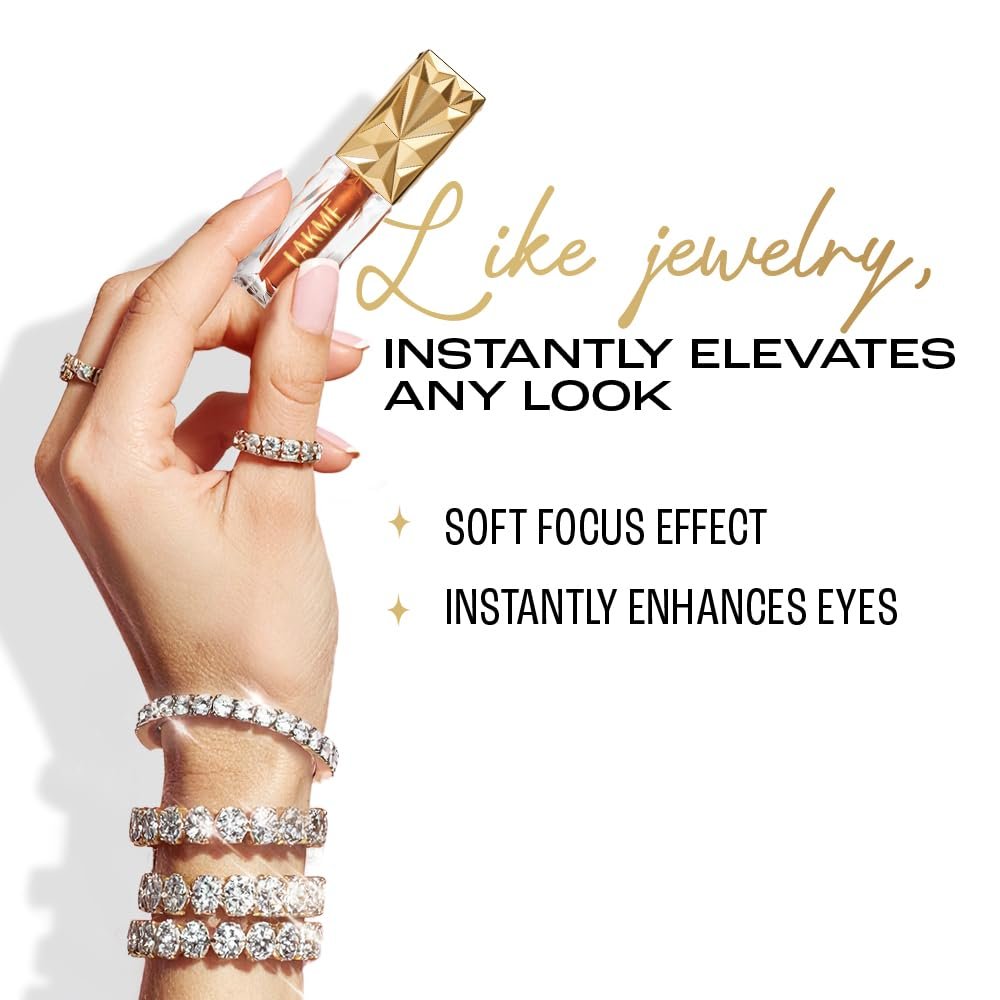Lakme Be-jewel Satin Eye Tint |One-Step Liquid Eyeshadow | Air light Mousse Texture |Waterproof - 06 Sepia 4.5ml thumbnail