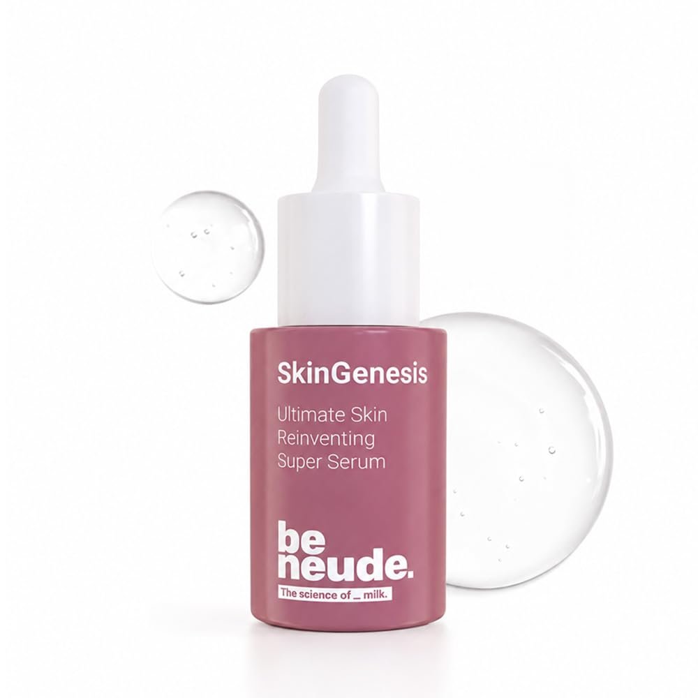 Be Neude SkinGenesis 30ml All in One Face Serum with 12% Actives – Lactic Acid, Niacinamide & Hyaluronic Acid; Reduces Dark Spots, Fine Lines, Protects Skin Barrier, For Men & Women,