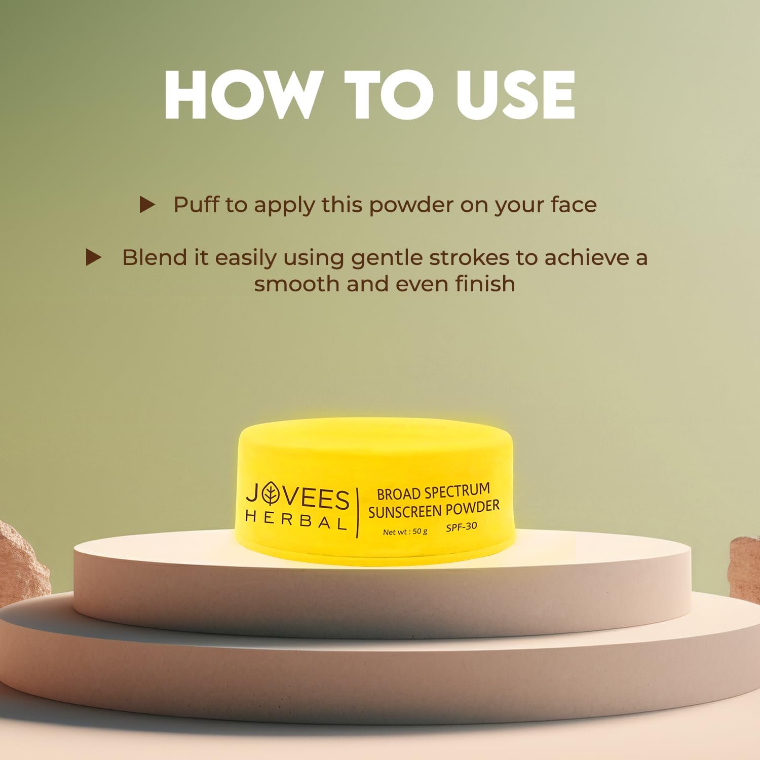 Jovees Herbal Broad Spectrum Sunscreen Powder With SPF 30 | Prevents Sunburns, Skin Damage & Uneven Skin Tone | Natural Mineral Based Ingredients 50gm thumbnail