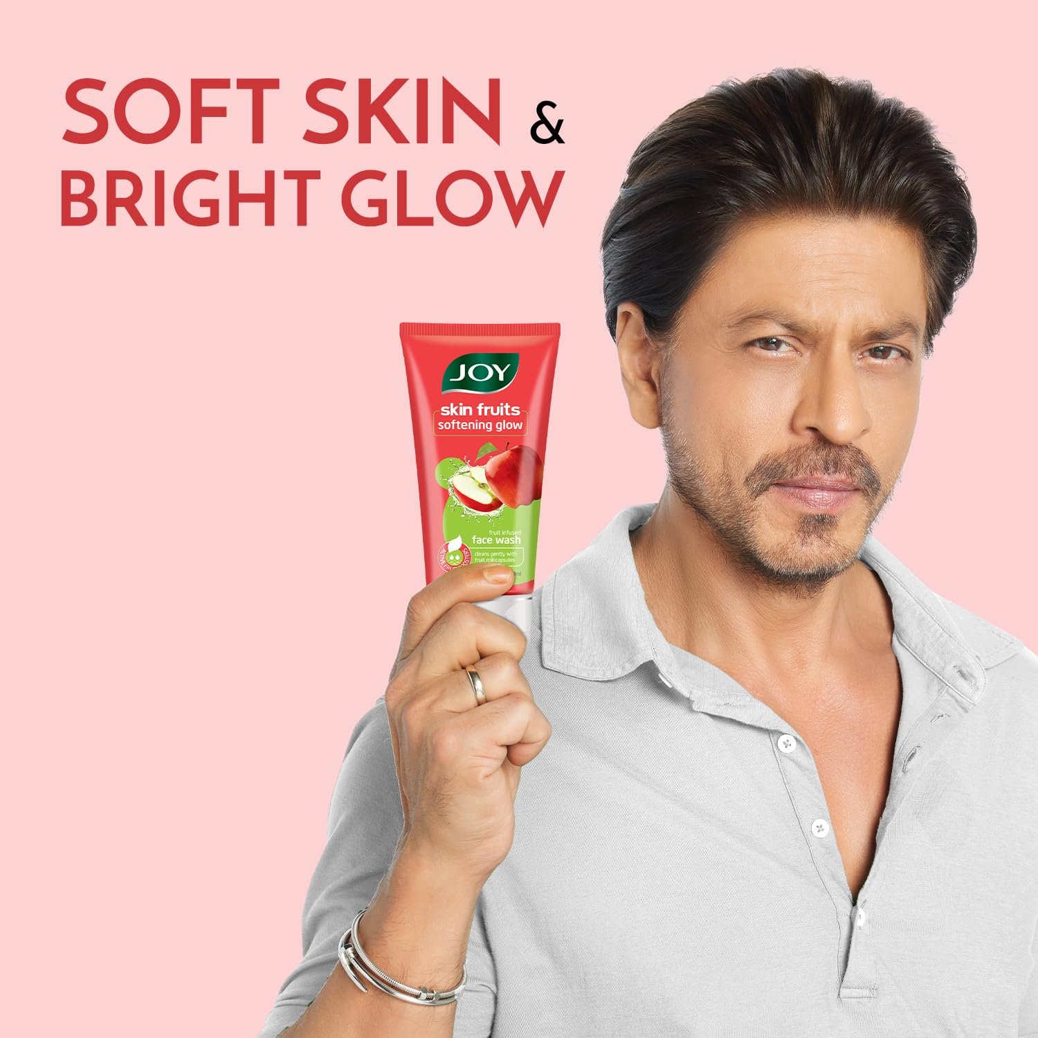 Joy Skin Fruits Apple Face Wash for Glowing Skin | Softens, Moisturises & Nourishes | Natural AHAs, No Sulphates, Paraben Free | All Skin Types, Men & Women - 150ml thumbnail