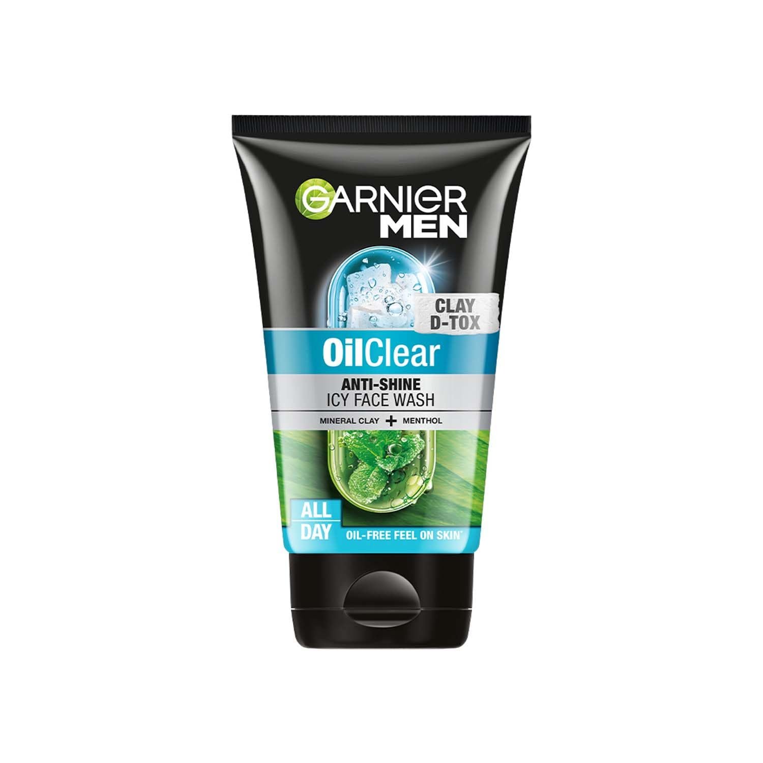 Garnier Men Oil Clear Clay D-Tox Deep Cleansing Icy Face Wash, 100gm