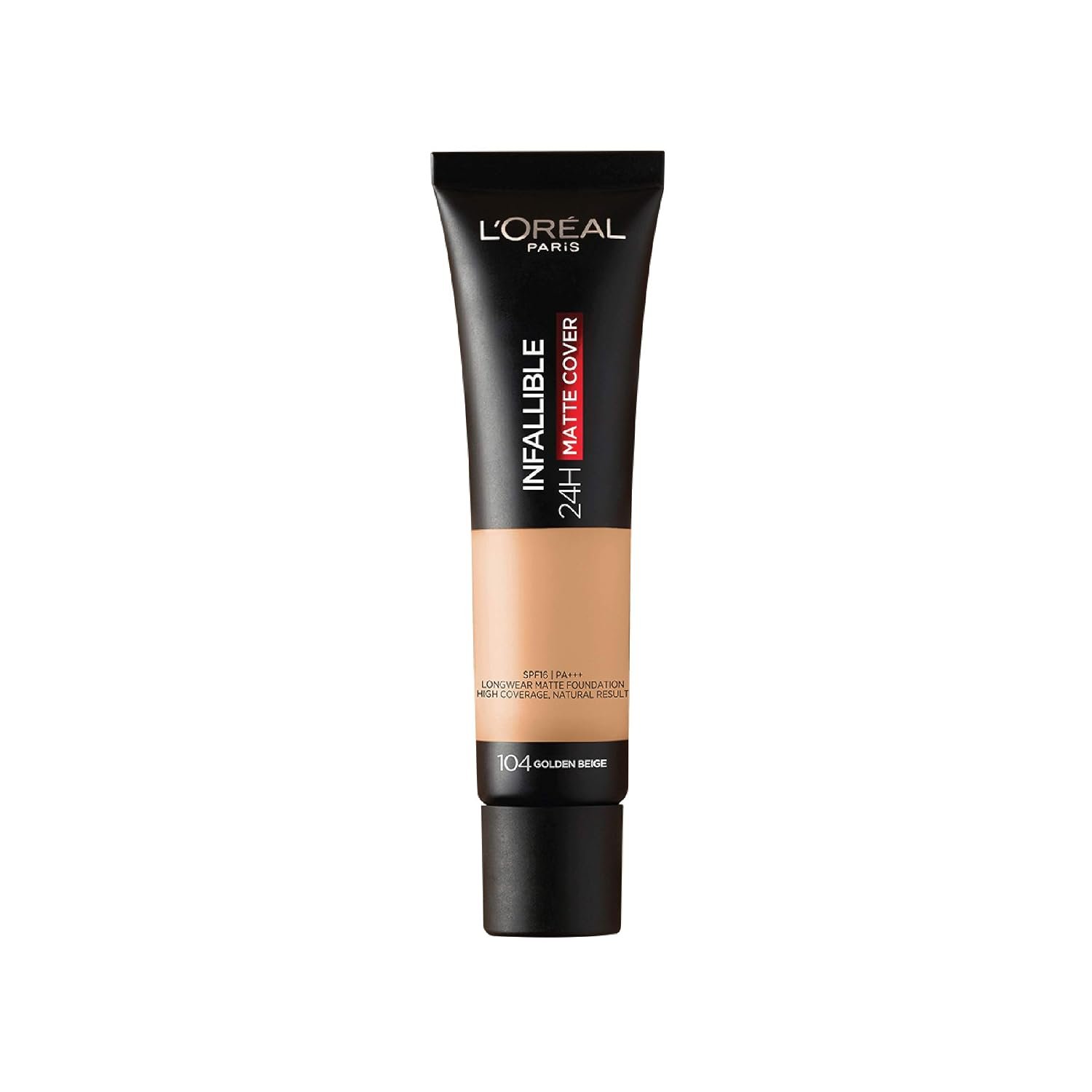 Loreal Paris Infallible 24H Matte Cover Foundation, 104 Golden Beige, 35ml thumbnail