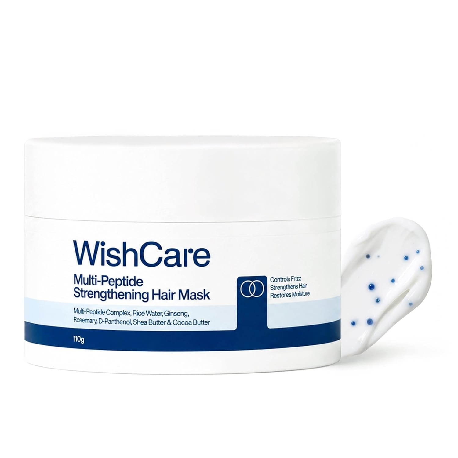 WishCare Strengthening Hair Mask for Frizzy, Dry & Damaged Hair, 110 gm For Hairfall Control & Damage Repair, With Multi-Peptides, Rice Water & Rosemary, Deep Conditioning & Moisturizing thumbnail