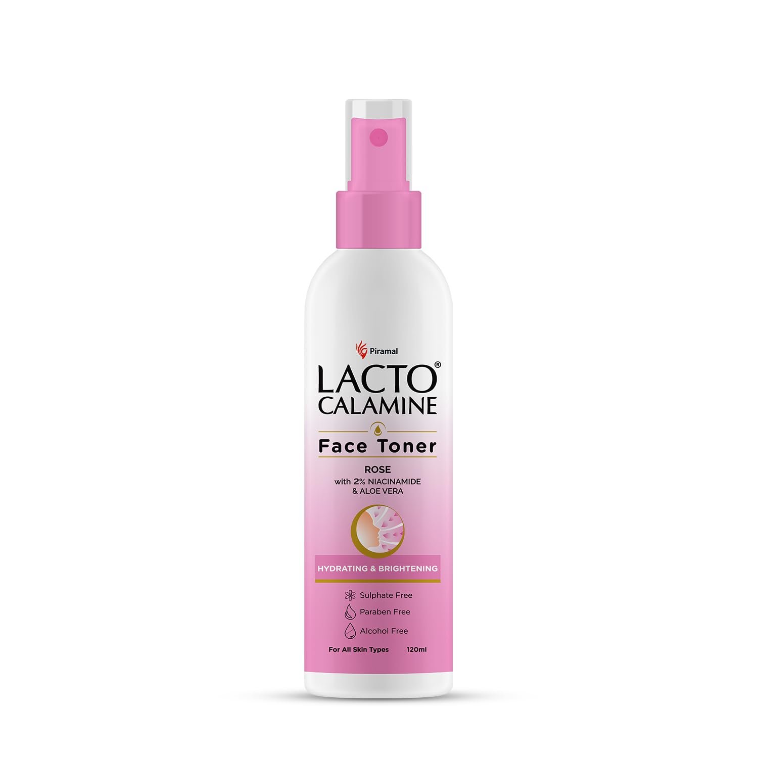 Lacto Calamine Rose Water Toner For Glowing Skin | 120ml | Gulab Jal Face Toner | Rosewater with Aloe Vera & 2% Niacinamide | Cleanses, Hydrates & Moisturises Skin | thumbnail