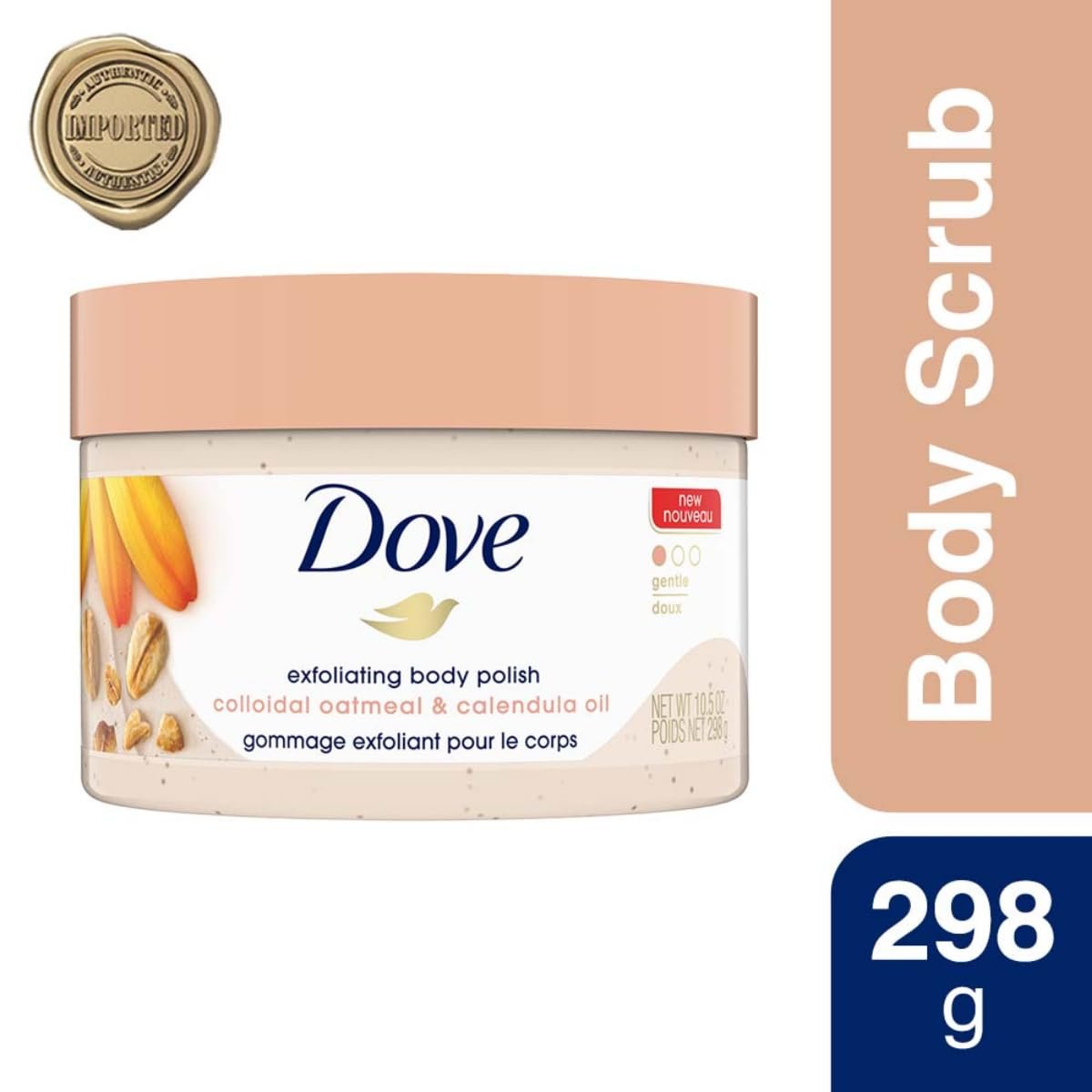Dove Exfoliating Body Polish Scrub with Oatmeal & Calendula Oil – 298g | Gentle Exfoliation for Sensitive Skin | Sulfate-Free Formula for Soft, Smooth & Healthy-Looking Skin thumbnail