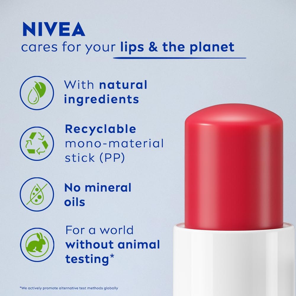 NIVEA Strawberry Shine Lip Balm 4.8gm thumbnail