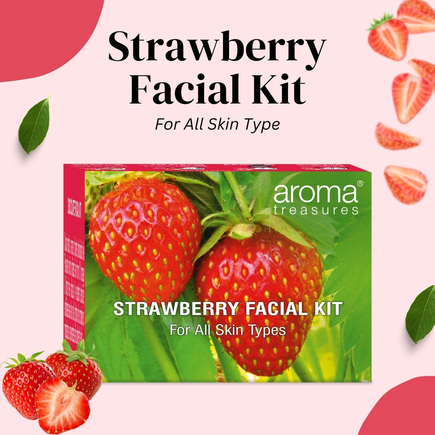 Aroma treasures Strawberry facial kit - for all skin type (One time use) thumbnail