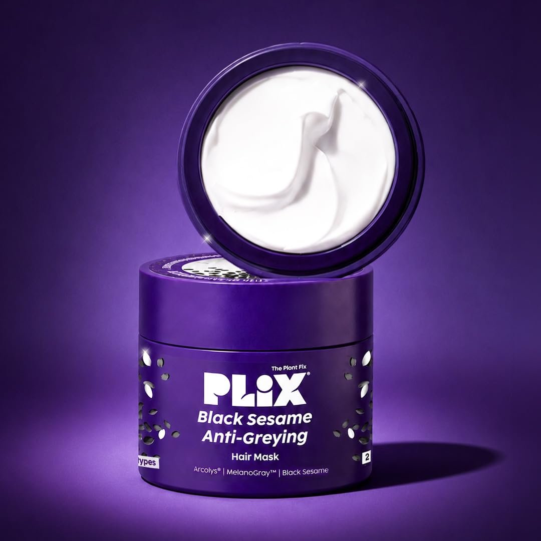 PLIX The Plant Fix Black Sesame Anti-Greying Hair Mask | Deep Nourishing Hair Mask for Grey Hair Care | Helps Condition, Soften & Improve Hair Manageability | Healthy-Looking Hair thumbnail