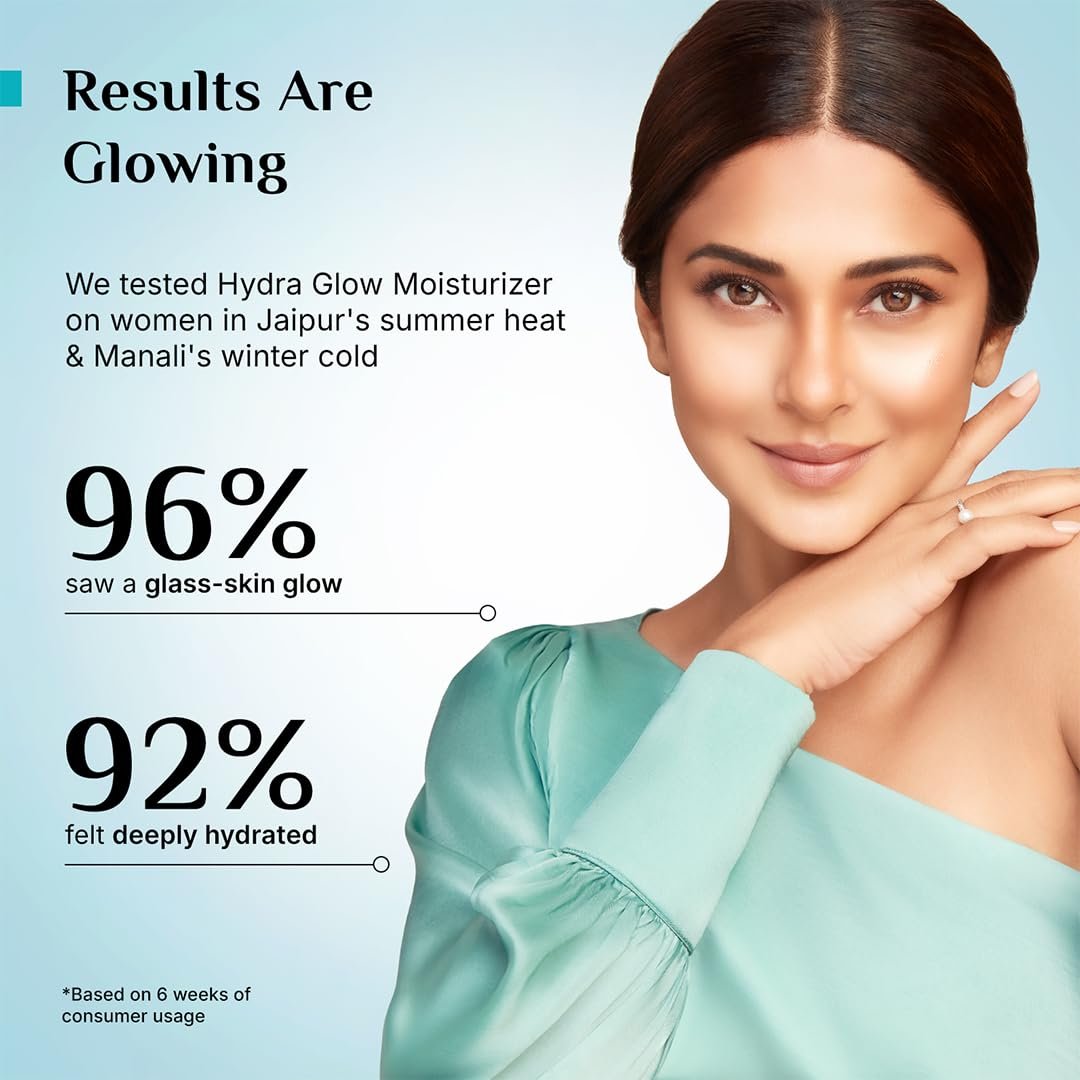 Pilgrim Korean Rice Water Hydra Glow Moisturizer for Glass Skin Glow - 100g 5 Hyaluronic Acids & 3% Niacinamide, Light Gel Cream, Deep Hydration, Boosts Glow, Oil Free, Quick Absorbing, All thumbnail