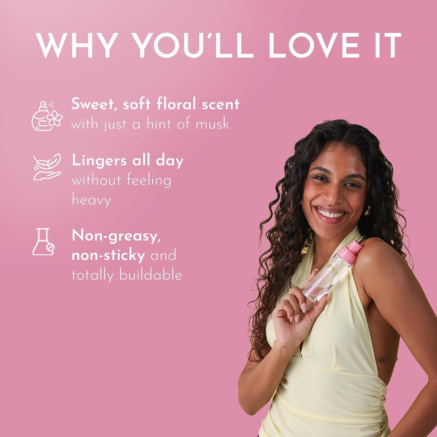 Fix My Curls Hair Mist Fragrance | Floral Bouquet Scent | Notes of Floral, Sweet, Rose, Vanilla |Alcohol Free & Unisex | 100ml thumbnail