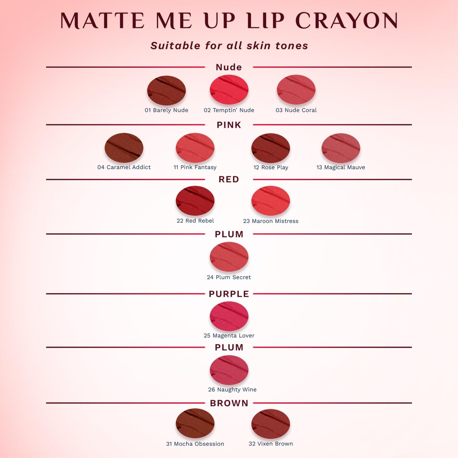Pilgrim Long Lasting Crayon Lipstick | Intense Matte Finish | Waterproof & Lightweight | Highly Pigmented & Enriched With Ceramides & Mango Seed Oil (Rose Play-12) thumbnail