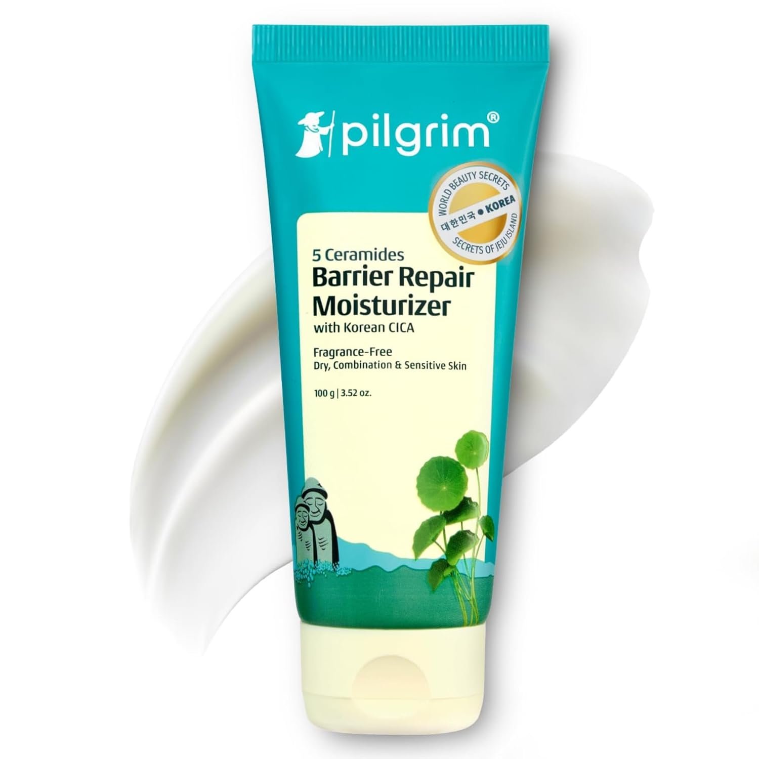 Pilgrim 5 Ceramides Moisturizer for Face 100g | Hyaluronic Acid for Intense Moisturizing & Skin Strengthening | Barrier Repair with Korean CICA | Lightweight & Non-Sticky | For All Skin Type
