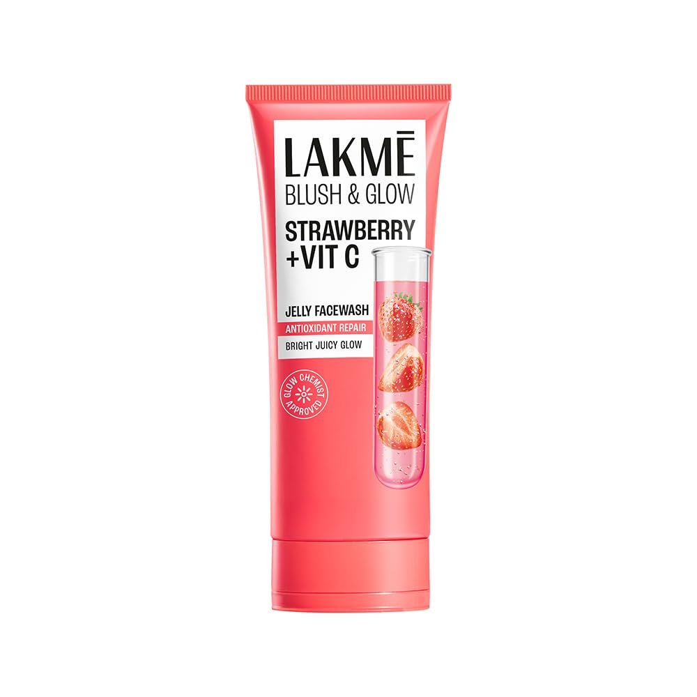 Lakme Blush & Glow Hydrating Strawberry Facewash, with Vitamin C Serum 100g thumbnail