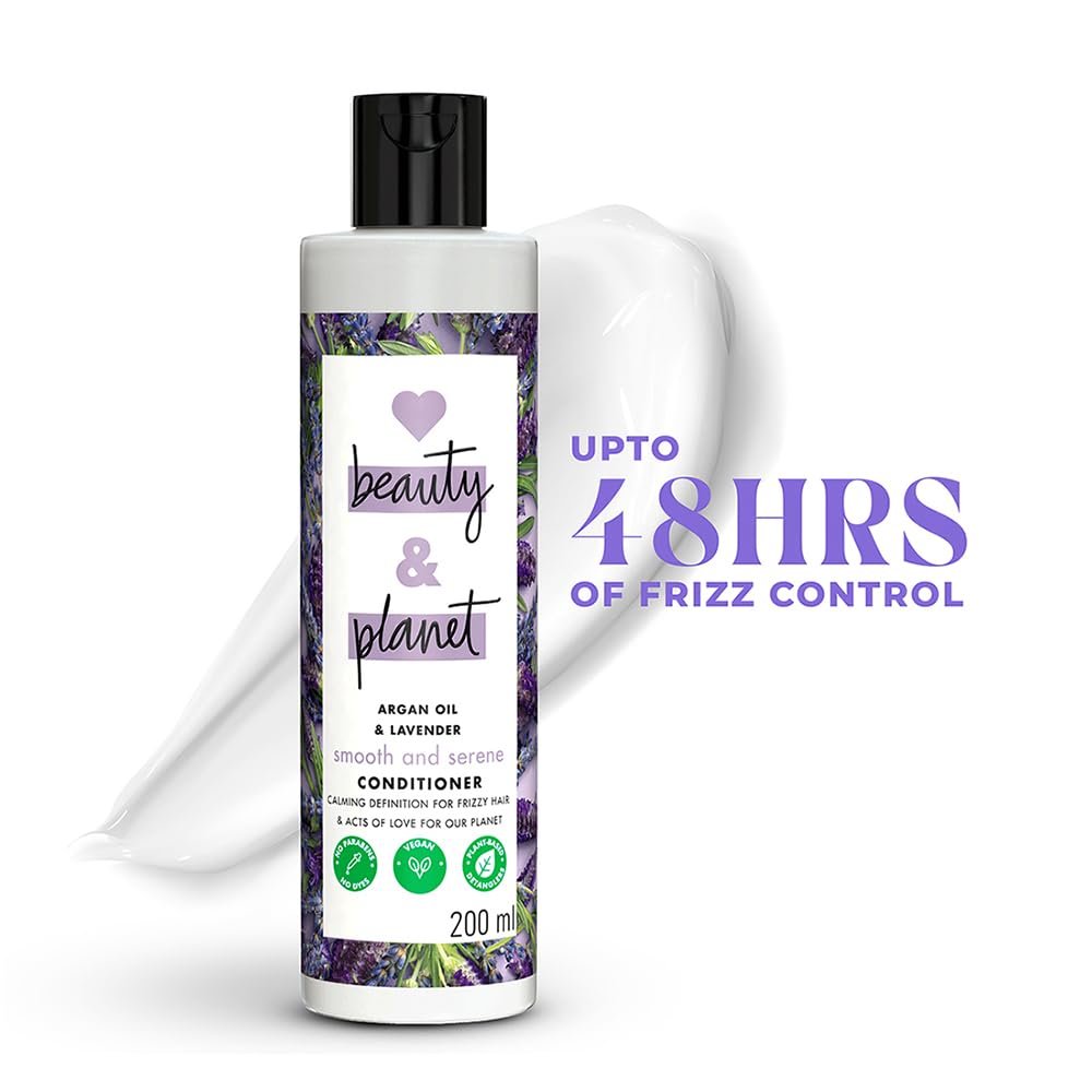 Love Beauty & Planet Argan Oil and Lavender Paraben Free Smooth and Serene Conditioner|No Parabens| No Dyes| 200ml