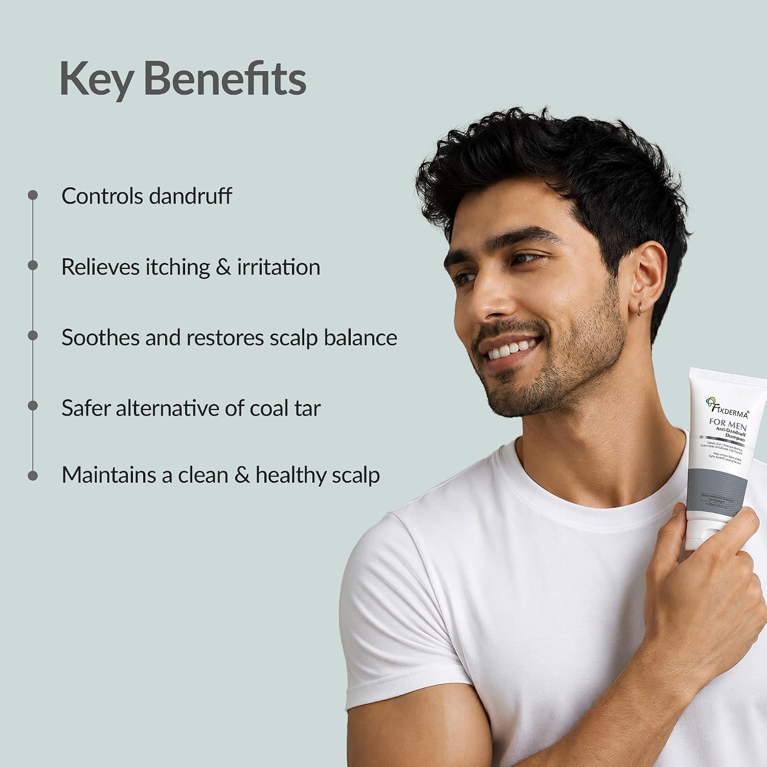 Fixderma Anti-Dandruff Shampoo with Salicylic Acid for Men | Scalp Cleansing Shampoo for Dandruff, Itchy & Flaky Scalp | 100ml thumbnail