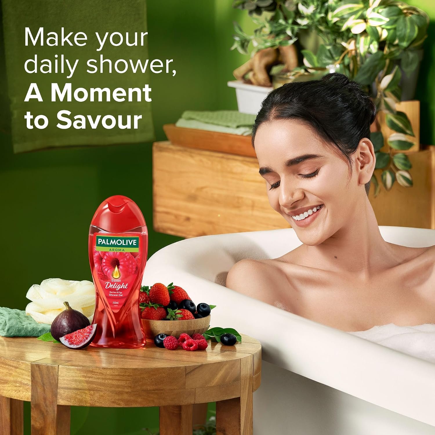 Palmolive Juicy Berries & Figs Aroma Sweet Delight Body Wash | Mood boosting fragrance | Nourishing | For naturally bright skin | No paraben & silicone, pH balanced, Body Wash 250ml thumbnail
