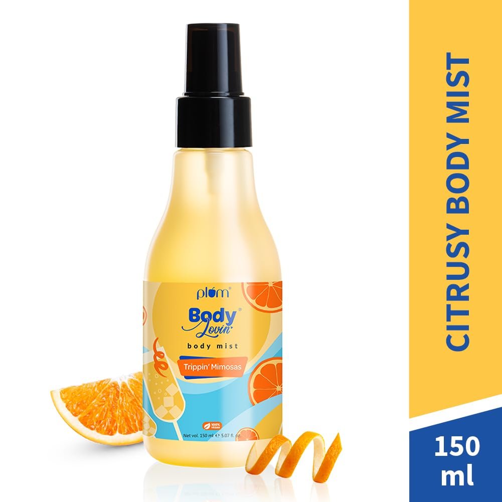 Plum BodyLovin' Trippin' Mimosas Body Mist | Long Lasting Citrus Fragrance For Women & Men With Grapefruit, Red Berries & Musk |Body Spray 150 ml thumbnail