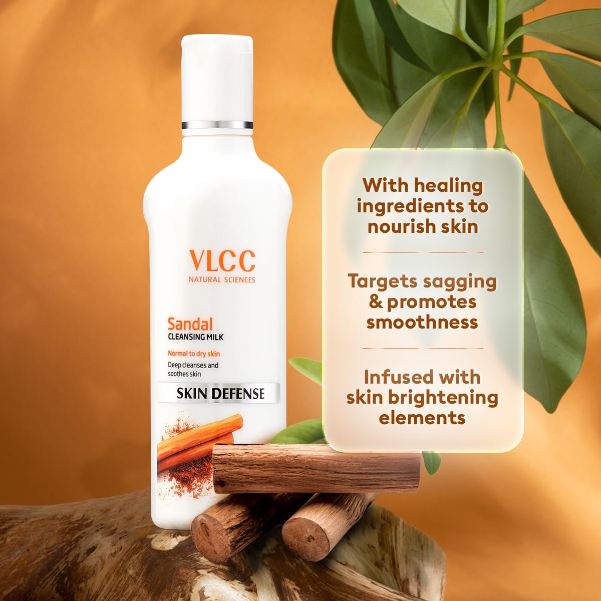 VLCC Sandal Cleansing Milk - 100ml - Deep Cleanses & Soothes Skin. With Sandal, Ashwagandha, Fenugreek & Indian Berberry Extracts, Almond and Olive Oils. thumbnail
