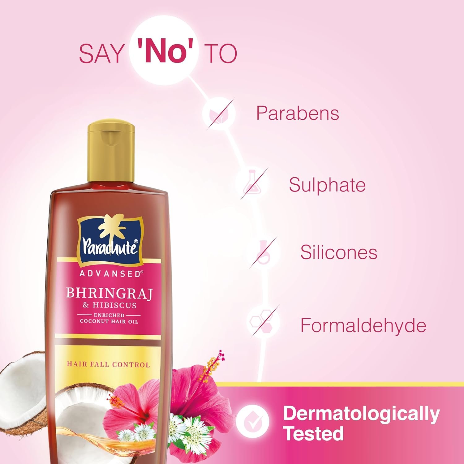 Parachute Advansed Bhringraj & Hibiscus enriched Coconut Hair Oil| Reduces Hair Fall| Suitable for All Hair Types |300ml thumbnail