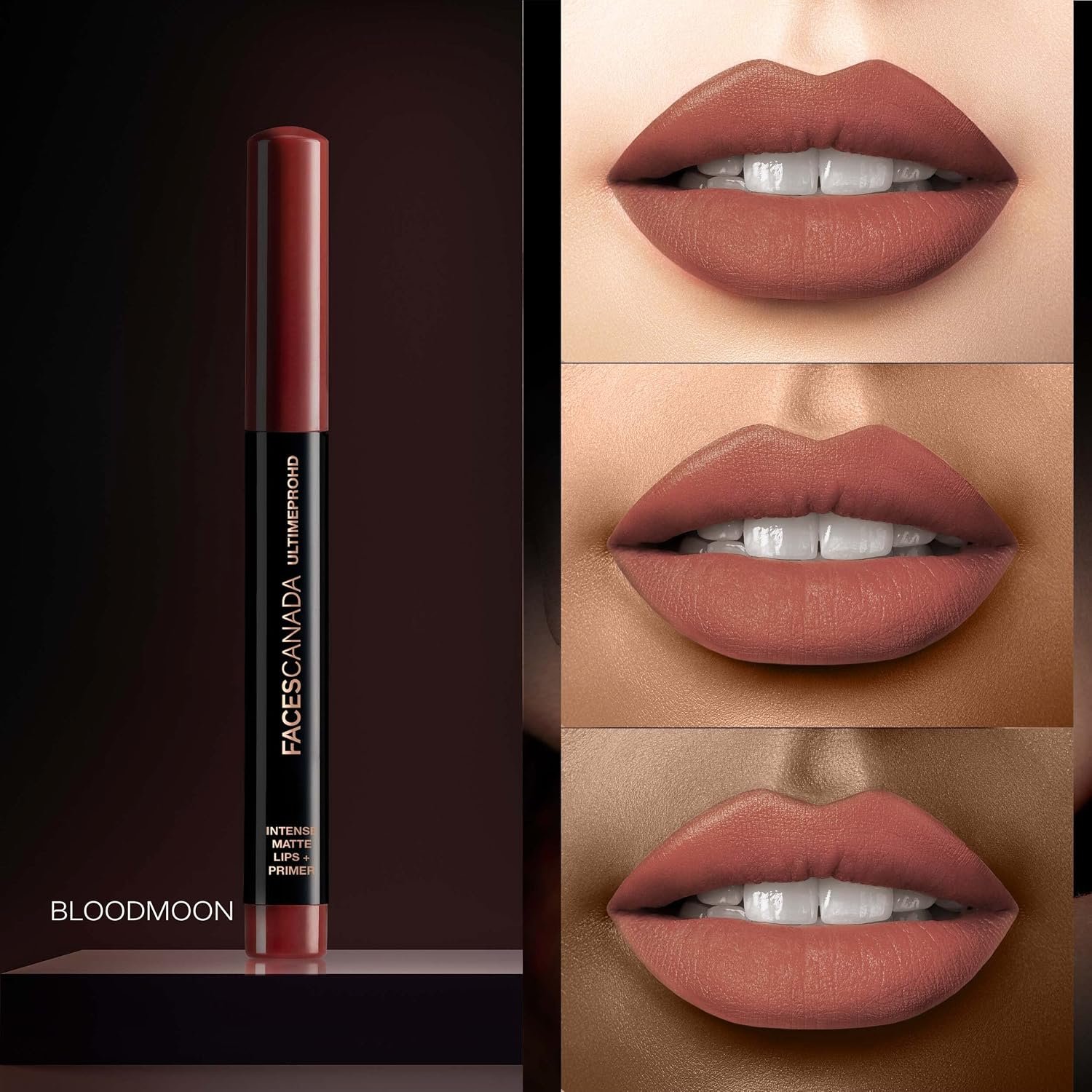 FACES CANADA Ultime Pro HD Intense Matte Lips + Primer - Bloodmoon 20, 1.4g | 9HR Long Stay | Primer Infused For Flawless HD Matte Finish | Intense Color Lightweight Silky Smooth Cream thumbnail