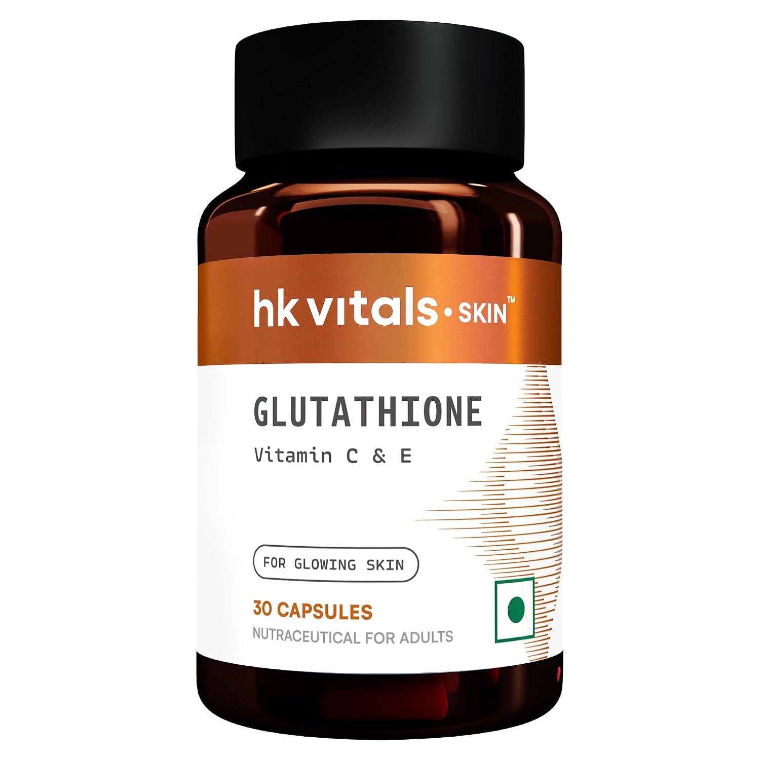 hk vitals Glutathione, 30 Veg Capsules With Vitamin C, E & Biotin | For Skin Glow and Hydration