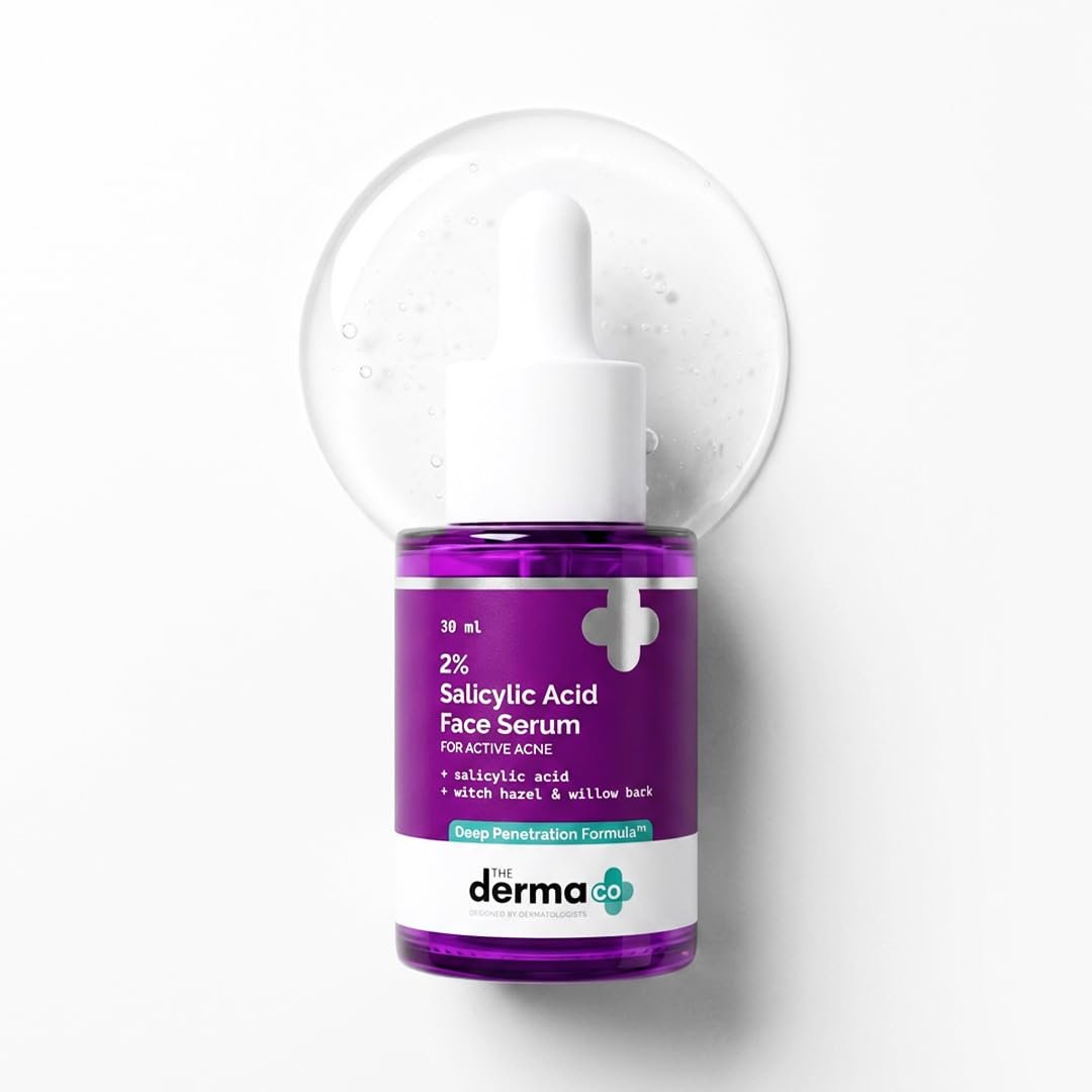 The Derma Co 2% Salicylic Acid Face Serum | Reduces acne & blackheads | Tightens pores | Exfoliates & soothes inflammation | 30 ml thumbnail
