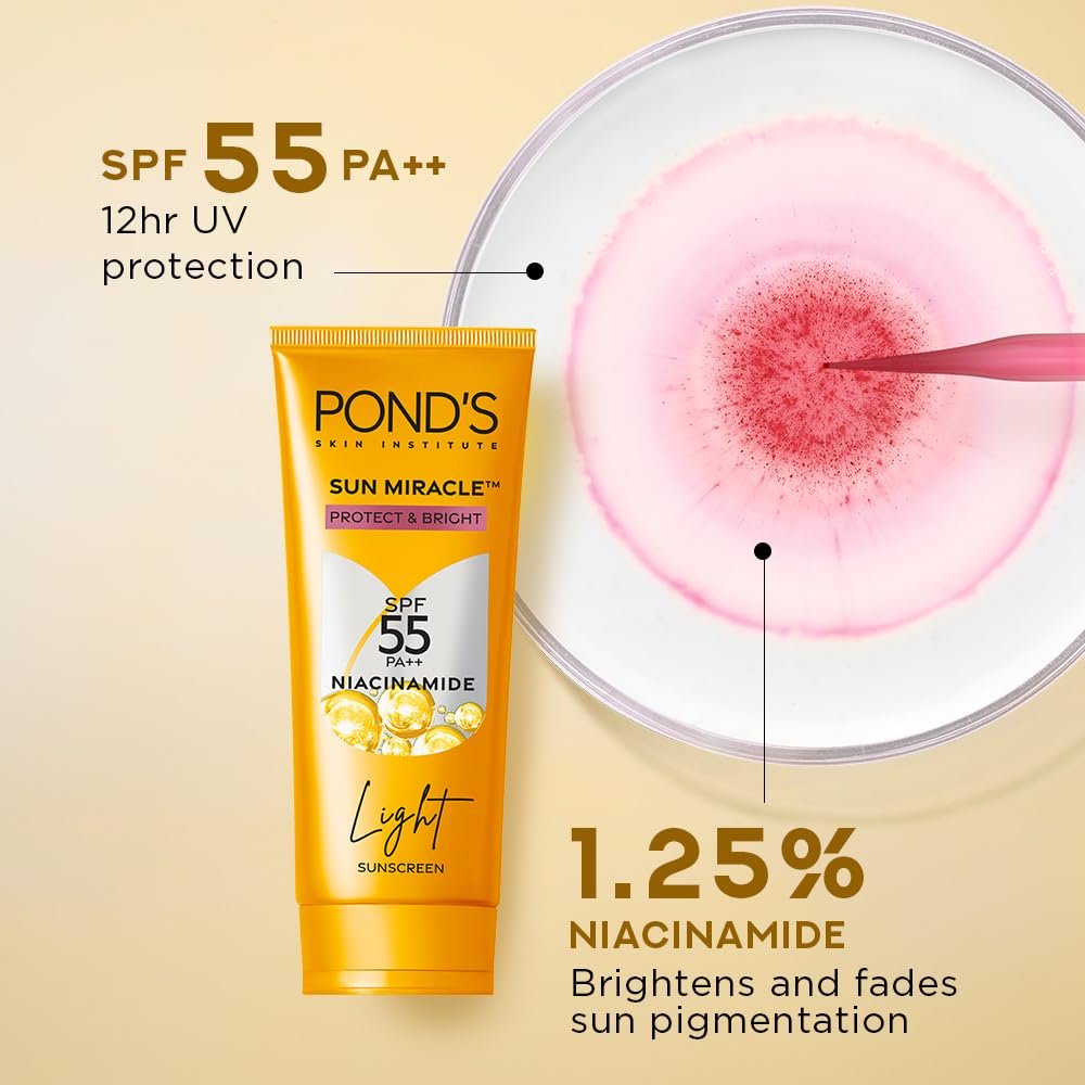 POND'S Serum boost sunscreen For All skin types prevent and fade dark patches with the power of SPF 55 and NIACINAMIDE-C Serum 100g thumbnail